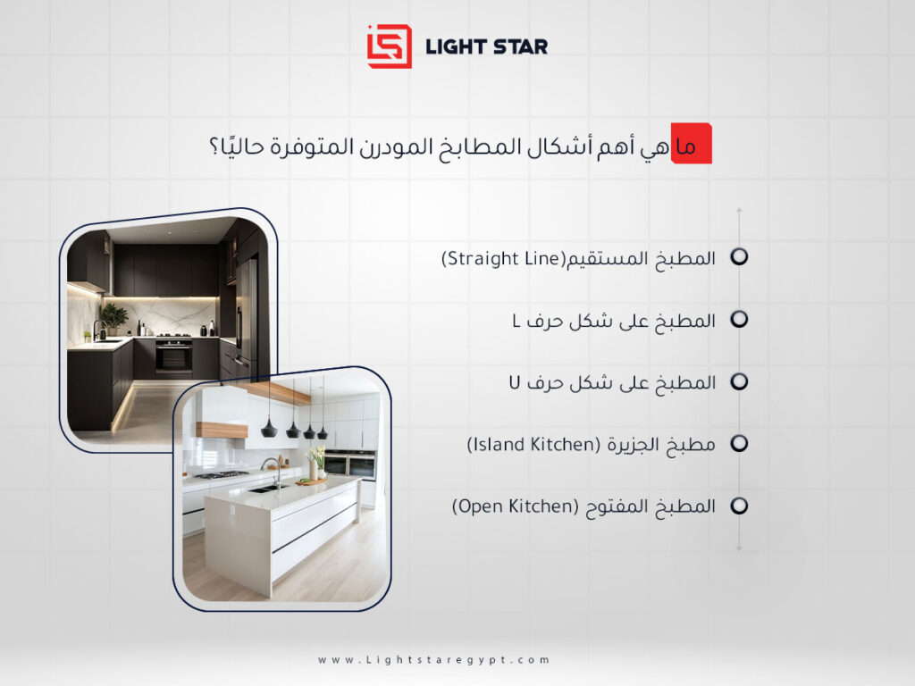 ما هي أهم أشكال المطابخ المودرن المتوفرة حاليًا؟
