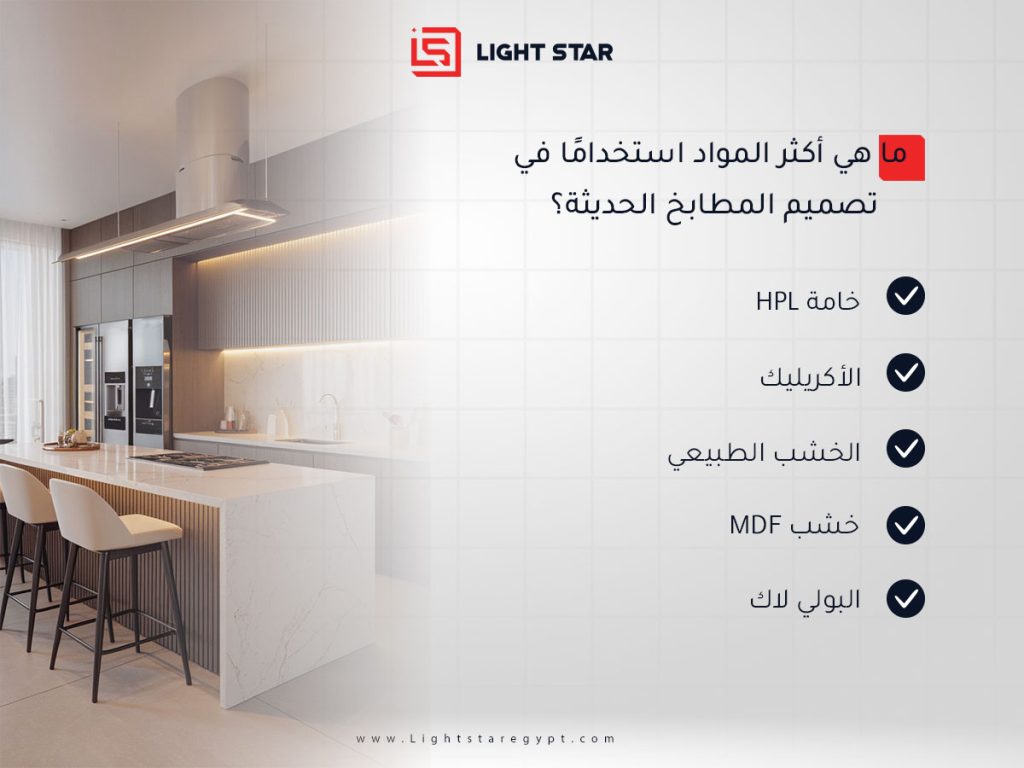 ما هي أكثر المواد استخدامًا في تصميم المطابخ الحديثة؟